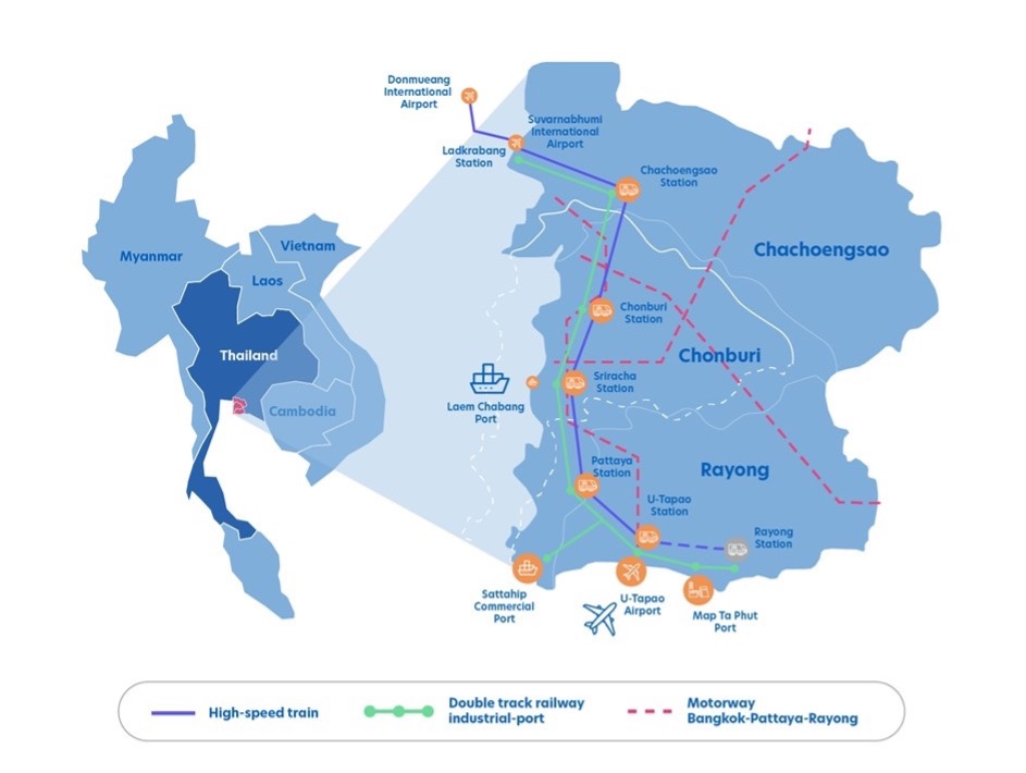 EEC map showcasing ongoing infrastructure projects aimed at boosting regional connectivity.